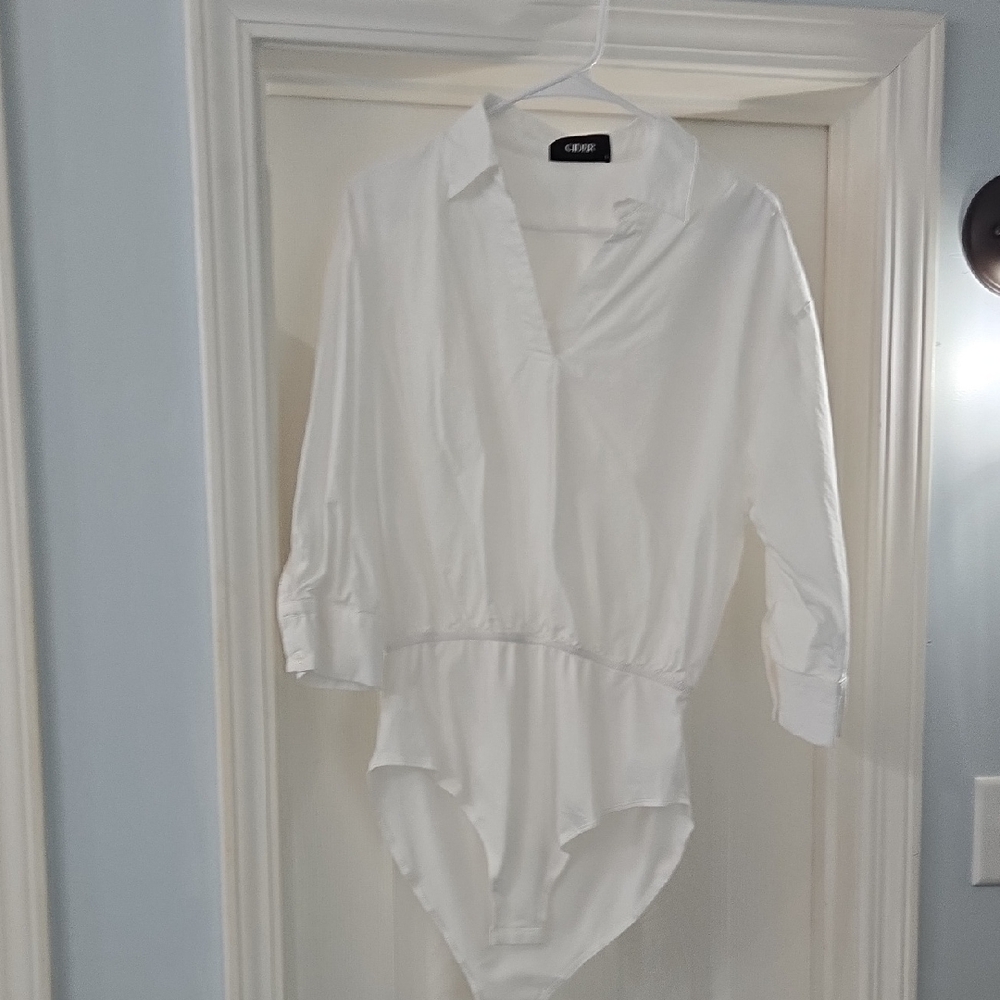 Cider Classic White Blouse Bodysuit